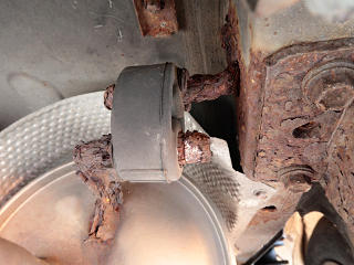 Very rotten muffler hangar fittings