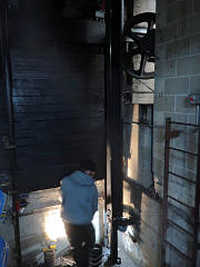 Ongoing work in elevator pit
