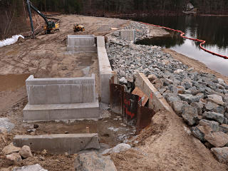 New spillway and bridge abutments