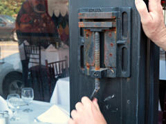 Machinist vise on the front of Filippo in the North End