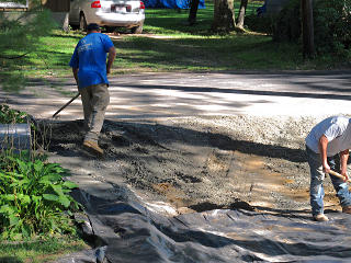 Cleaning up where the dump truck got stuck