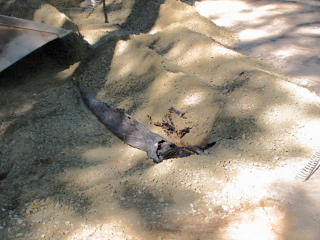 Oops, hot-top berm got broken