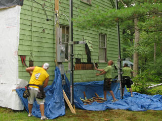 Working the west wall