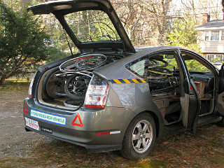 Prius full of bicycle parts