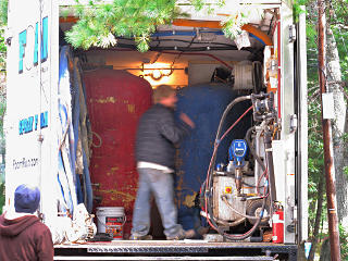 Foam component tanks in truck