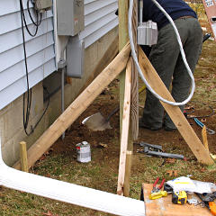 Dirt shoveled back over ground connection