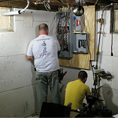 Electricians working