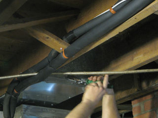 Cutting into HRV return duct