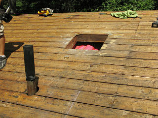 Shed deck holes