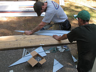 Siding cuts easily with an angle grinder