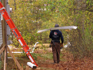 Rear gutter heading toward back