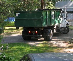 Dumpster arrives