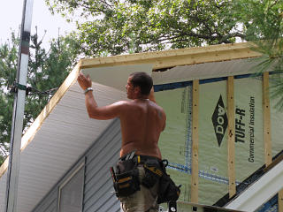 Closing up top soffits