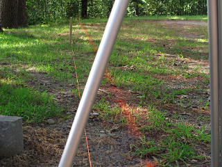 Boundary and grade staked and strung