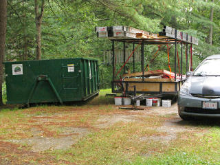 Trailer with scaffolding