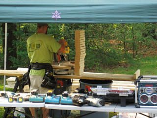 Cutting parts for overhang ladders