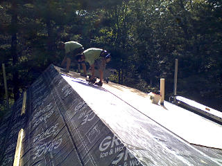 Plywood onto shed