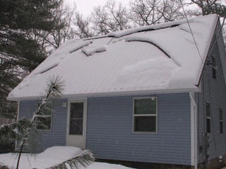 Hanging blocks of snow