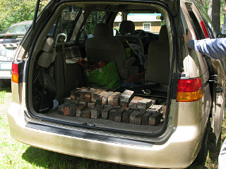 Most of the clean chimney bricks heading for a new home