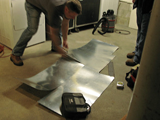 Cutting sheet metal for first ducts