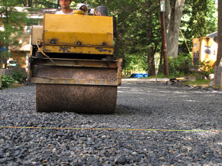 Gravel noticeably compacts down