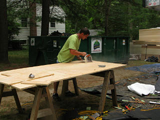 Plywood for kitchen-window fill