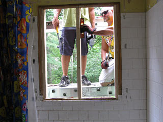 Framing up bathroom window opening