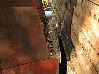 Basement bulkhead clear of wall