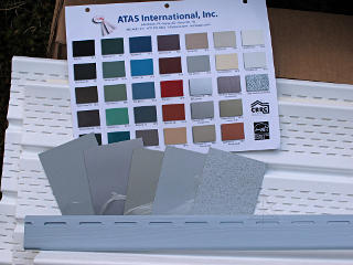 Roofing sample swatches and color chart