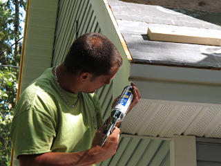 Caulking the trim joints