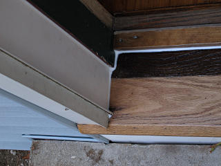 Caulking front door sill parts