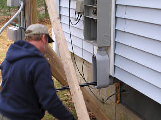 SE cable through wall and LB