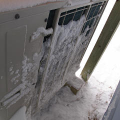 Heat-pump grille frozen up