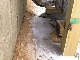 Frozen lake of defrost water