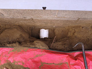 Soil pipe exposed