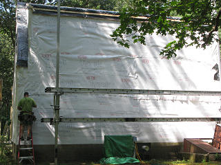 Rear all housewrapped
