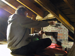 Continuing chimney disassembly