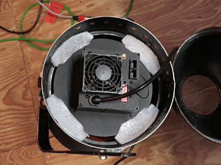 PR75 mounted in an old PAR64, with padding