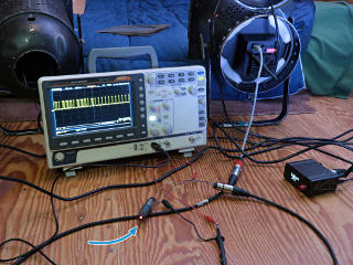 Scope hookup to watch DMX transmitters