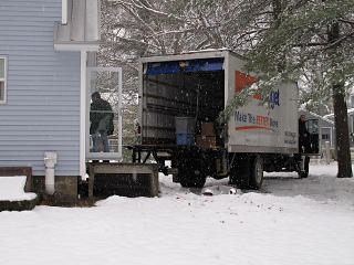 Truck up to side stoop