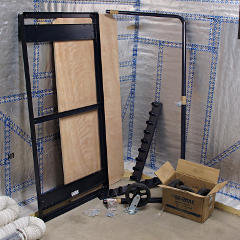Unpacking parts for new gridwall cart