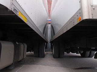 Both trucks snugged in together