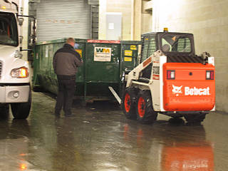 Bobcat failing to pull a dumpster