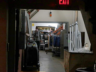 Load-in path, hallway from freight elevator