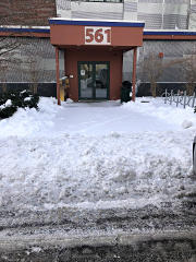 Ice berm across front entry
