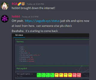 YAGPDB crashed hard!  R:bottraf