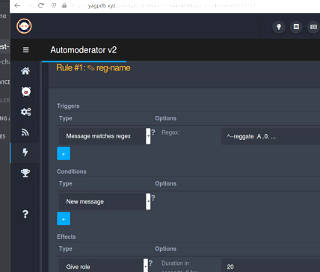 yag side: regex message parsing