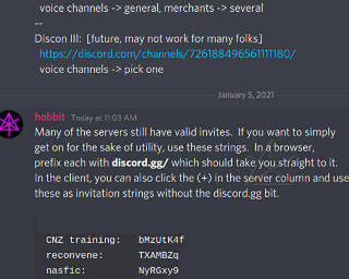 Old servers listing, with audio chat chans available  R:techs