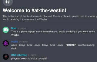 start of at-the-westin, bump the dock