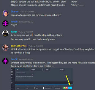 menu-update process: inverse-order adds have to be shuffled all the way down